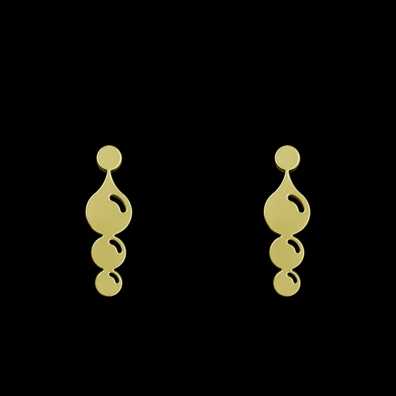 گوشواره طلا 18 عیار زنانه مدوپد مدل هندسی کد GA1-13476