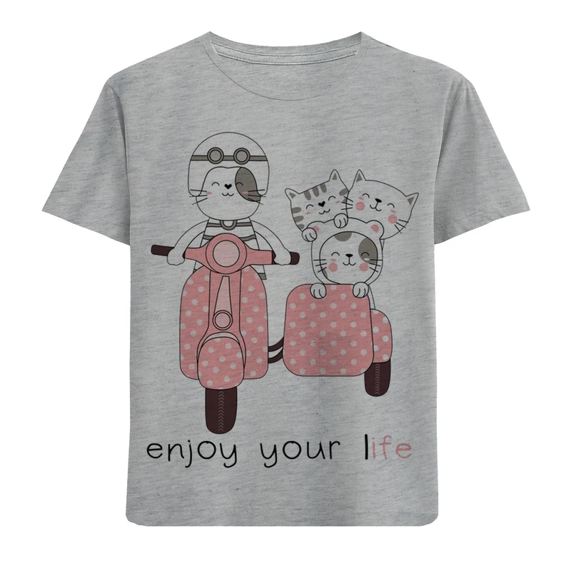 تیشرت آستین کوتاه پسرانه طرح injoy your life کد F73