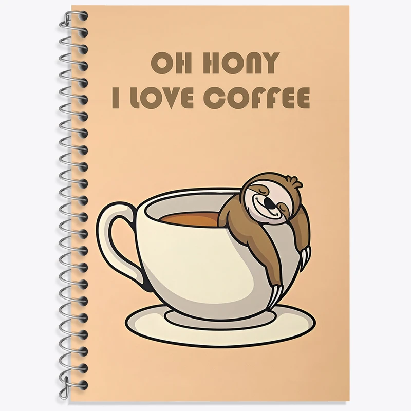 دفتر زبان 50 برگ خندالو مدل دو خط طرح Oh Hony I Love Coffe کد N4143
