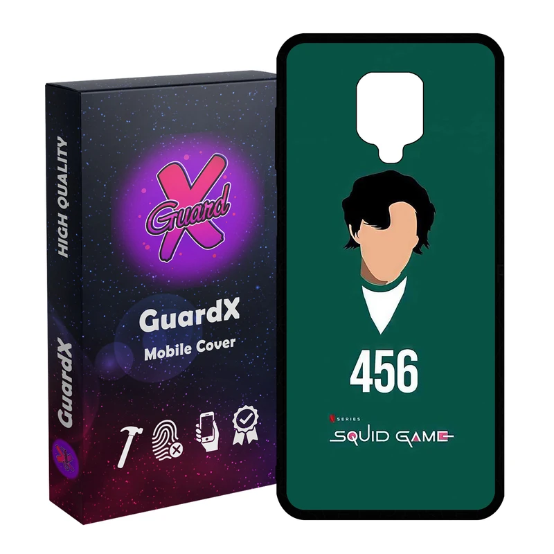 کاور گارد ایکس طرح Squid Game مدل Glass10406 مناسب برای گوشی موبایل شیائومی Redmi Note 9S / Note 9 Pro / Note 9 Pro Max