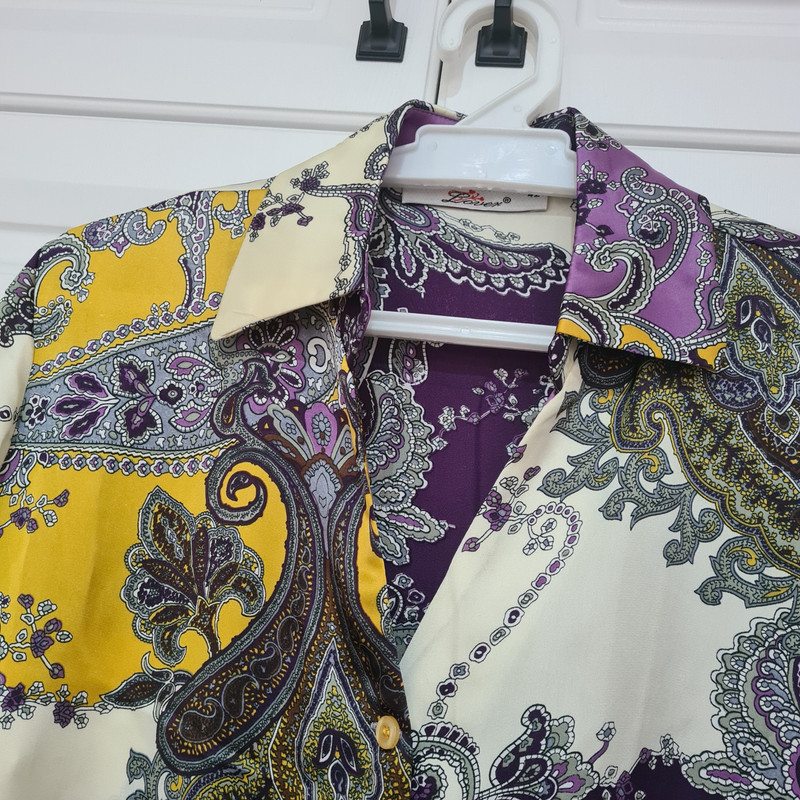 شومیز آستین بلند زنانه مدل پترن بته جقه کد ۳