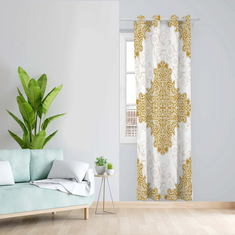 پرده طرح قاب مدل مخمل پانچی کد 1406 z سایز 140x200 سانتی متر