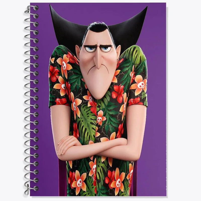 دفتر زبان 50 برگ خندالو مدل سه خط طرح هتل ترانسیلوانیا Hotel Transylvania کد 3758