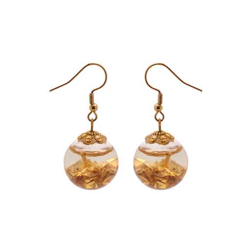  گوشواره طلا 24 عیار زنانه طرح گوی کد 100176