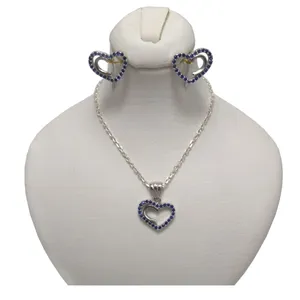 نیم ست نقره زنانه طرح قلب کد M1002