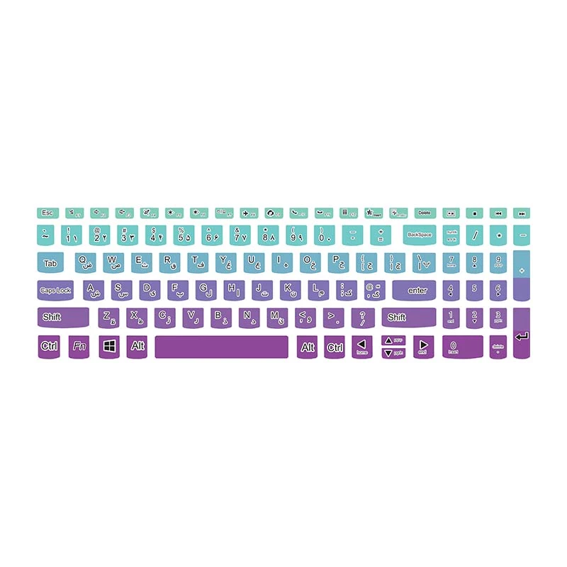 برچسب حروف فارسی کیبورد توییجین و موییجین مدل colors 25 مناسب برای لپ تاپ لنوو 15 و 15.6 اینچ 
