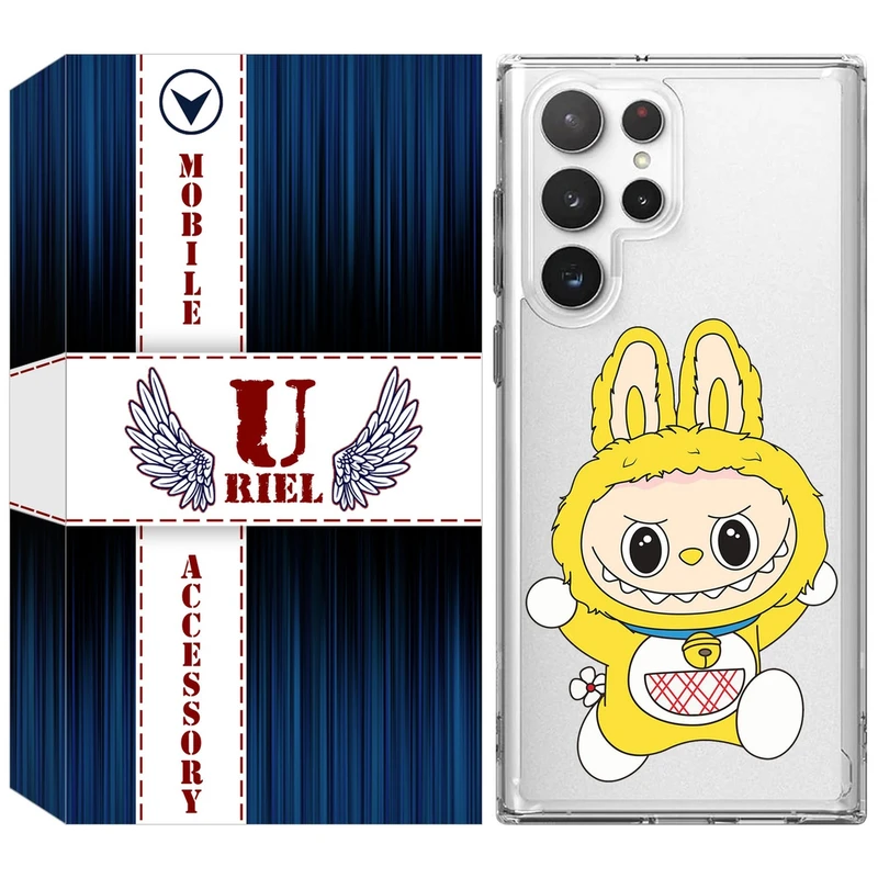 کاور یوریل قاب مدل Clear کد 122 طرح لبوبو Labubu مناسب برای گوشی موبایل سامسونگ Galaxy S22 Ultra