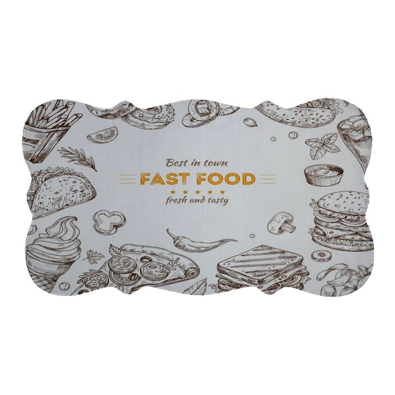 پادری طرح FAST FOOD کد 8077 سایز 110×60 سانتی متر