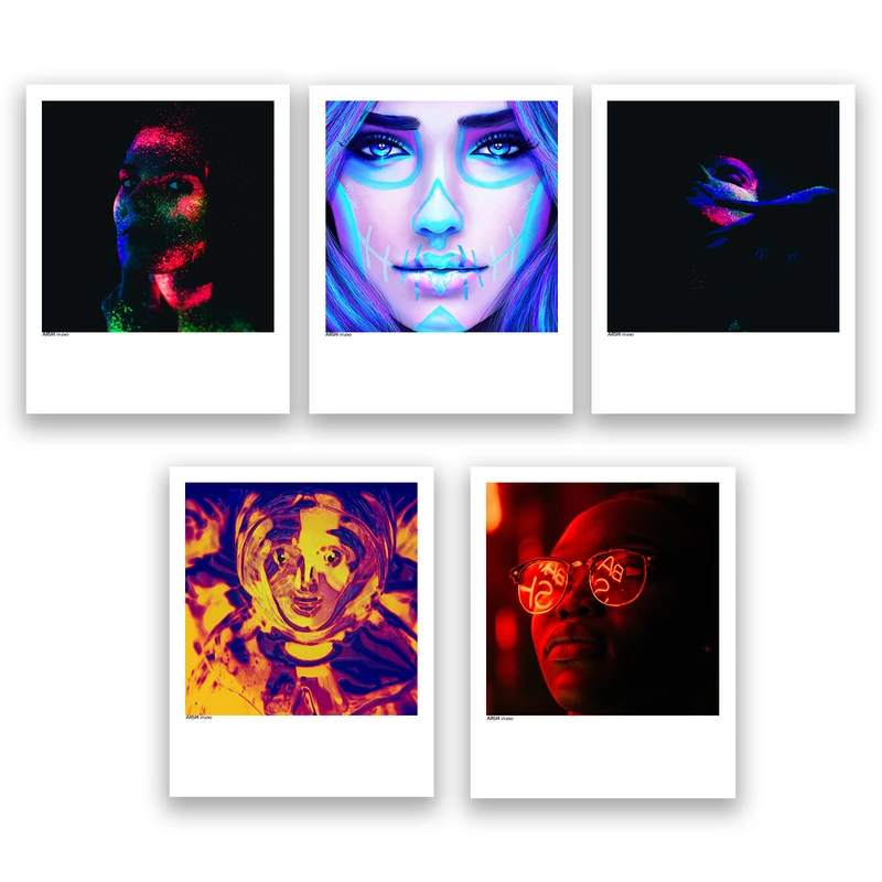 آویز تزیینی عرش مدل فانتزی شبرنگ نئونی کد Asa146 مجموعه پنچ عددی