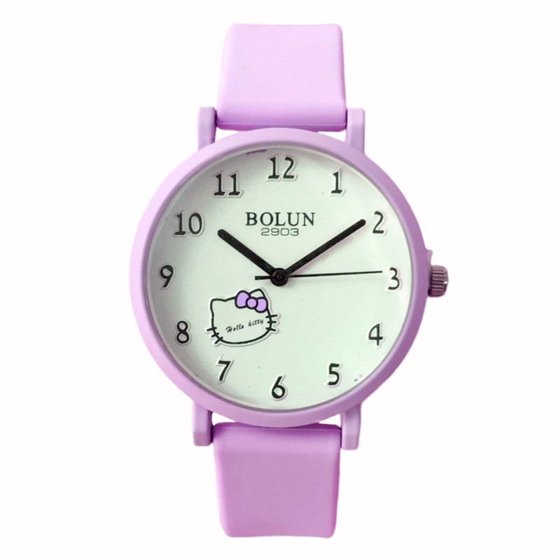 ساعت مچی عقربه ای بچگانه بولون مدل هلو کیتی بند پیو ضد آلرژی کد 4