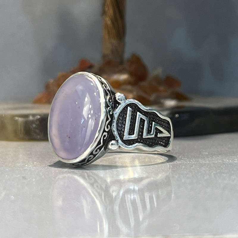 انگشتر نقره مردانه مدل مزین به عقیق یمانی