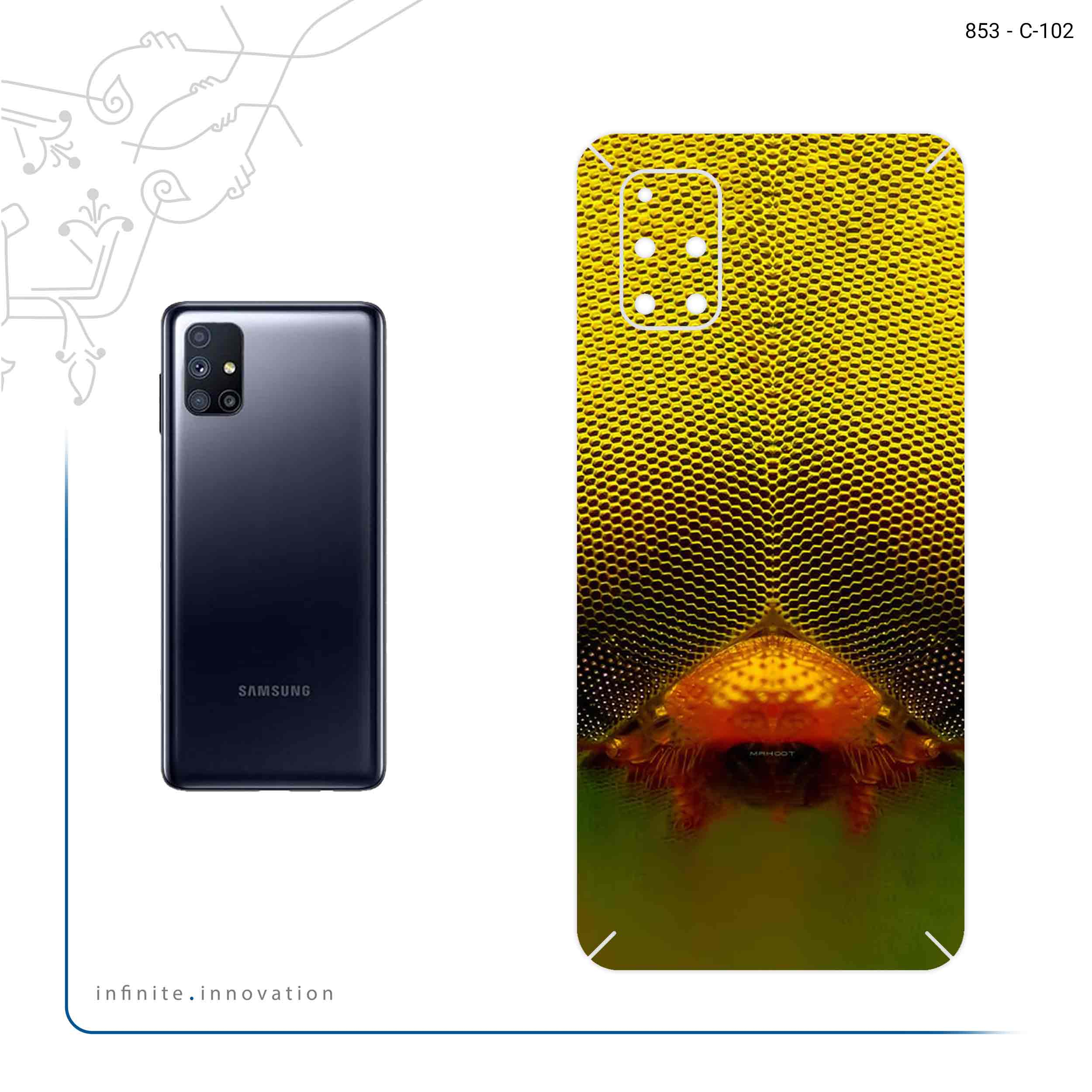 برچسب پوششی ماهوت مدل Bee eyes مناسب برای گوشی موبایل سامسونگ Galaxy M51