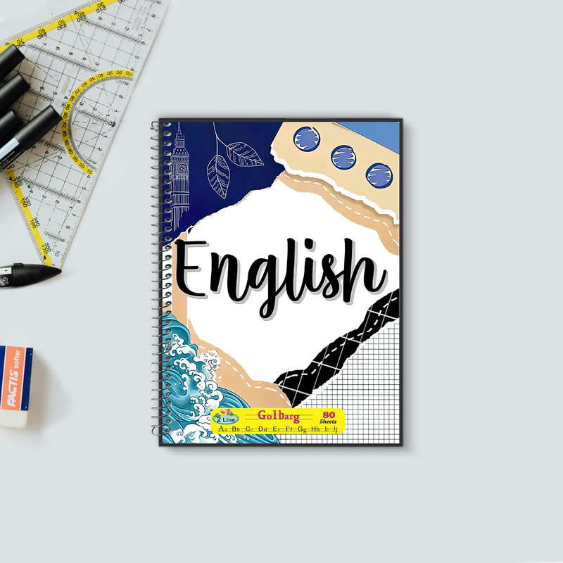 دفتر زبان 80 برگ گلبرگ مدل انگلیسی کد 7054
