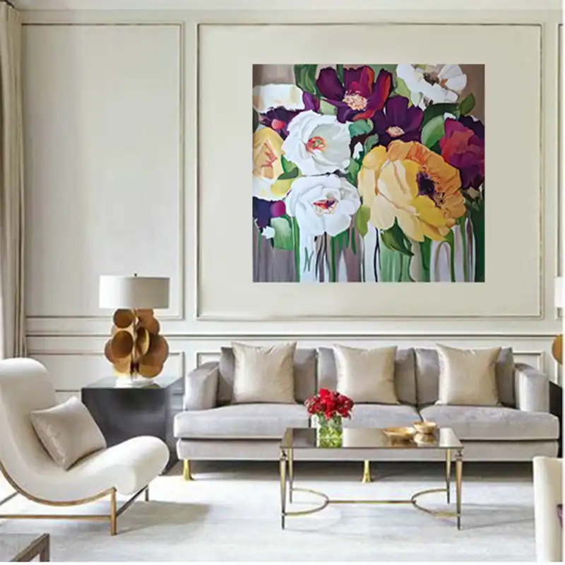 تابلو نقاشی مدل دکوراتیو طرح گل ها