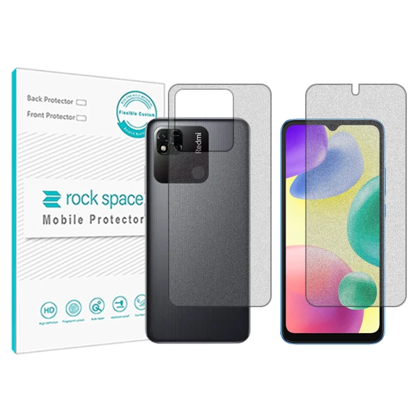 محافظ صفحه نمایش مات راک اسپیس مدل HyMTT مناسب برای گوشی موبایل  شیائومی Redmi 10A  به همراه محافظ پشت