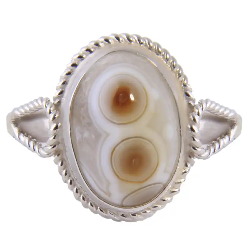 انگشتر نقره زنانه بازرگانی میلادی مدل سنگ عقیق بابا قوری طرح ظریف کلاسیک کد AW_ 020