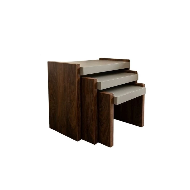 میز عسلی مستطیل با پایه MDF و صفحه MDF مدل دنیز سه عددی