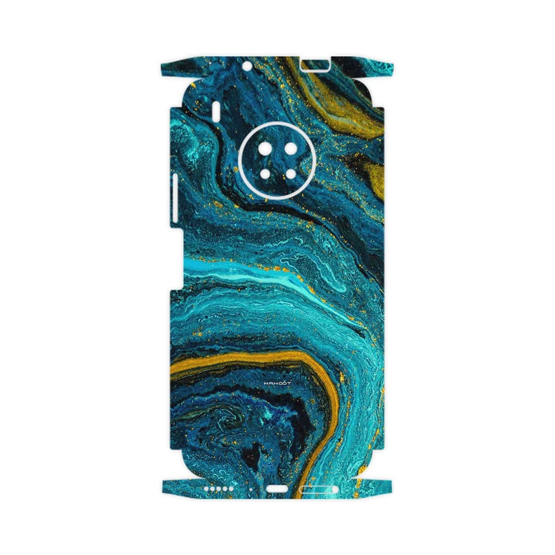 برچسب پوششی ماهوت مدل Turquoise marblewith golden streaks-FullSkin مناسب برای گوشی موبایل هوآوی Y9a
