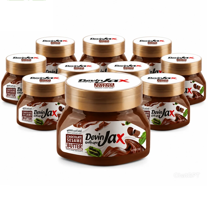 کرم کنجد شکلاتی دوین جاکس - 300 گرم بسته 9 عددی