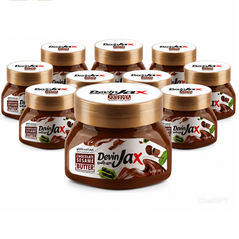 کرم کنجد شکلاتی دوین جاکس - 300 گرم بسته 9 عددی