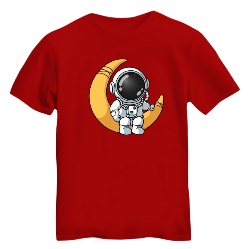 تی شرت آستین کوتاه زنانه مدل فضانورد کد ۱۶ رنگ قرمز