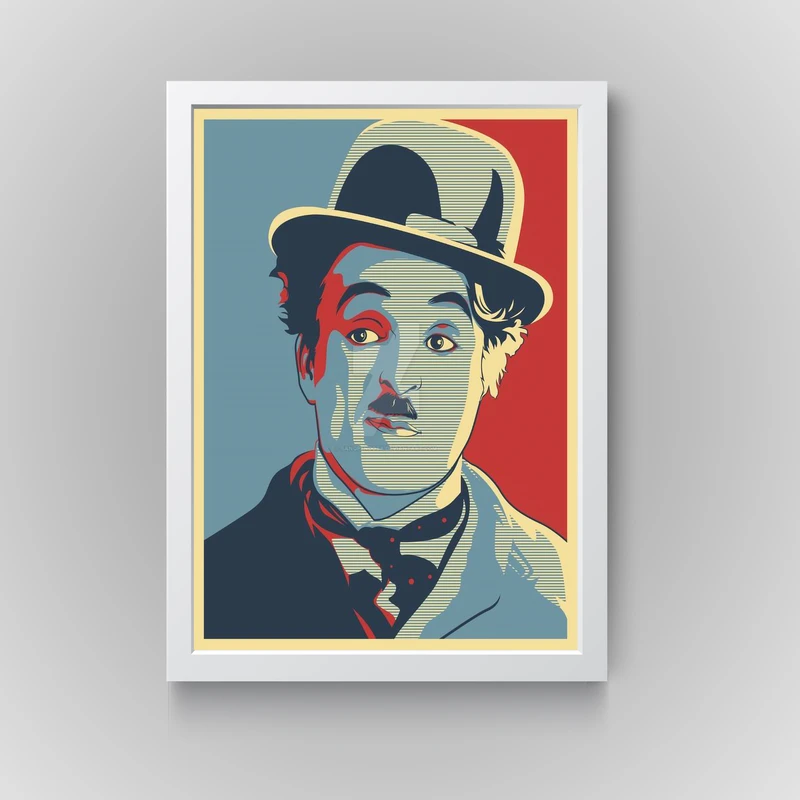 تابلو مدل دکوراتیو چارلی چاپلین Charlie Chaplin کد N216