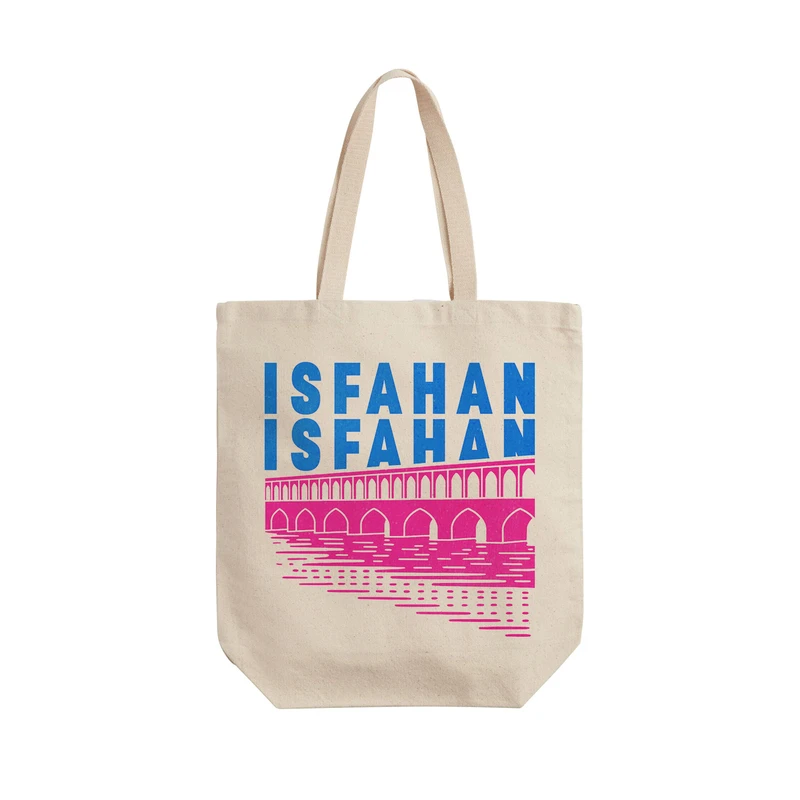 ساک خرید ترمه طراحان ایده مدل نماد سی و سه پل اصفهان کد map0052 - L