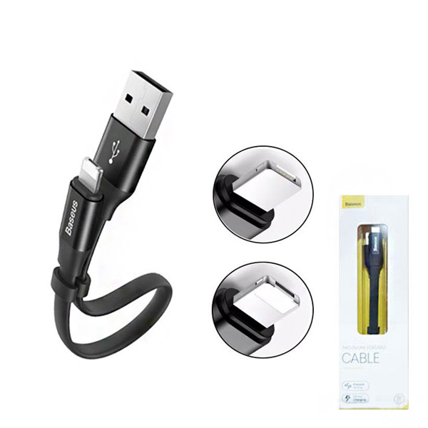 کابل تبدیل USB به لایتنینگ/MicroUSB باسئوس مدل Two-in-One طول 0.23 متر