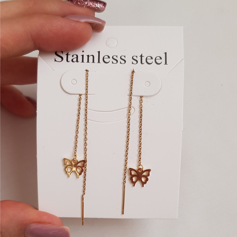 گوشواره زنانه استینلس استیل مدل پروانه 3267 گوشواره زنانه استینلس استیل مدل پروانه 3267