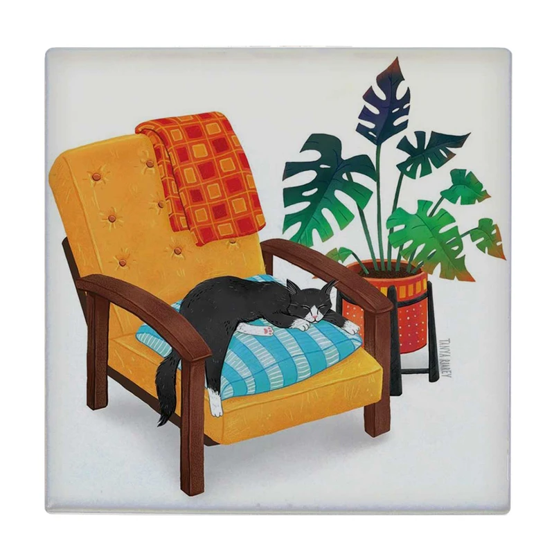  زیر لیوانی  طرح گربه روی مبل راحتی کد    6421835_5987