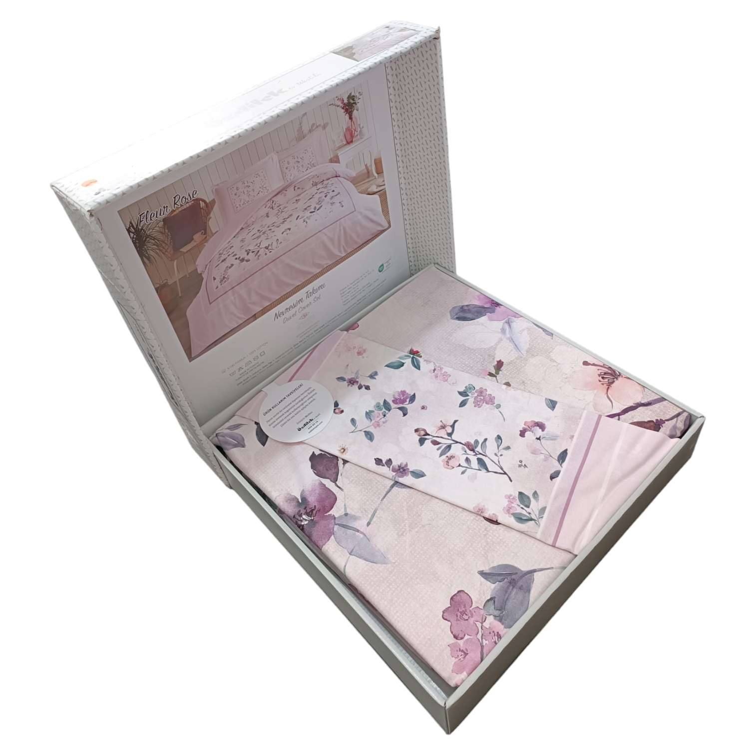 سرویس روتختی ازدیلک مدل Fleur Rose دو نفره 4 تکه