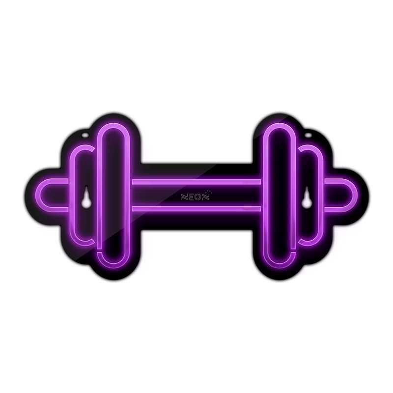 چراغ دیواری نئون دیزاین طرح Dumbbell-BL_PR