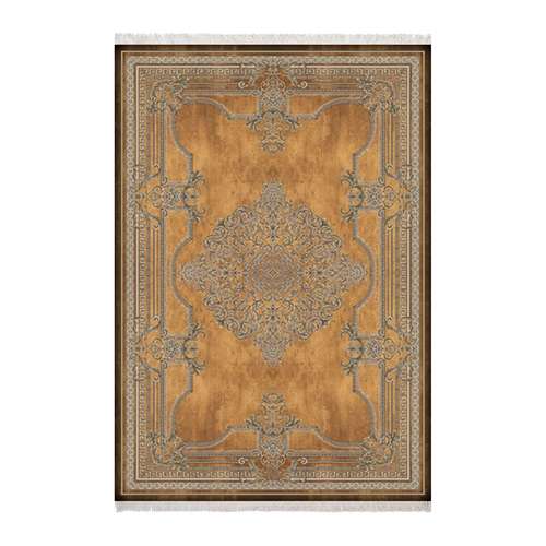 فرش ماشینی زانیس مدل فانتزی طرح نئو کلاسیک زمینه بژ