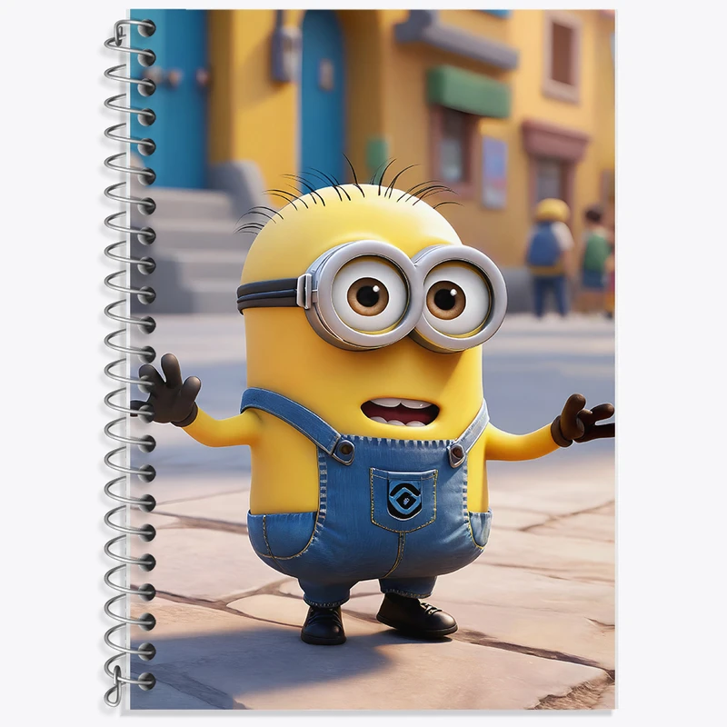 دفتر زبان 50 برگ خندالو مدل دو خط طرح مینیون ها (Minions) کد F6096