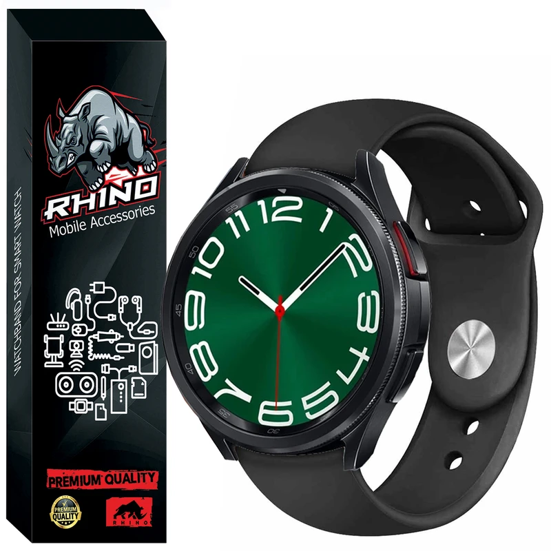 بند راینو مدل Silicone مناسب برای ساعت هوشمند سامسونگ Galaxy Watch 4/5/6 سایز 40/42/43/44/46/47 میلی متری