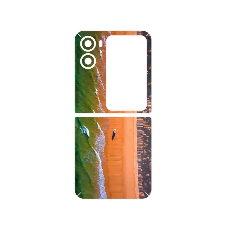 برچسب پوششی ماهوت مدل Beach and Green Sea مناسب برای گوشی موبایل اپو Find N2 Flip