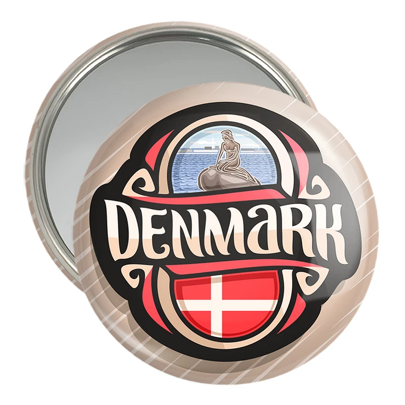 آینه جیبی خندالو مدل پرچم دانمارک  کد 20663