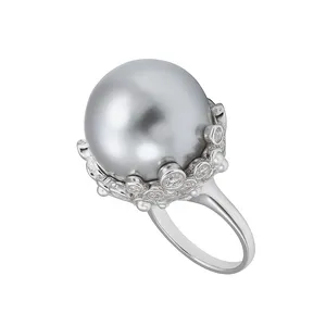 انگشتر زنانه مدل مروارید نگینی