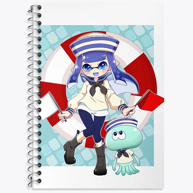 دفتر زبان 50 برگ خندالو مدل سه خط طرح بازی اسپلاتون (Splatoon) کد 33331