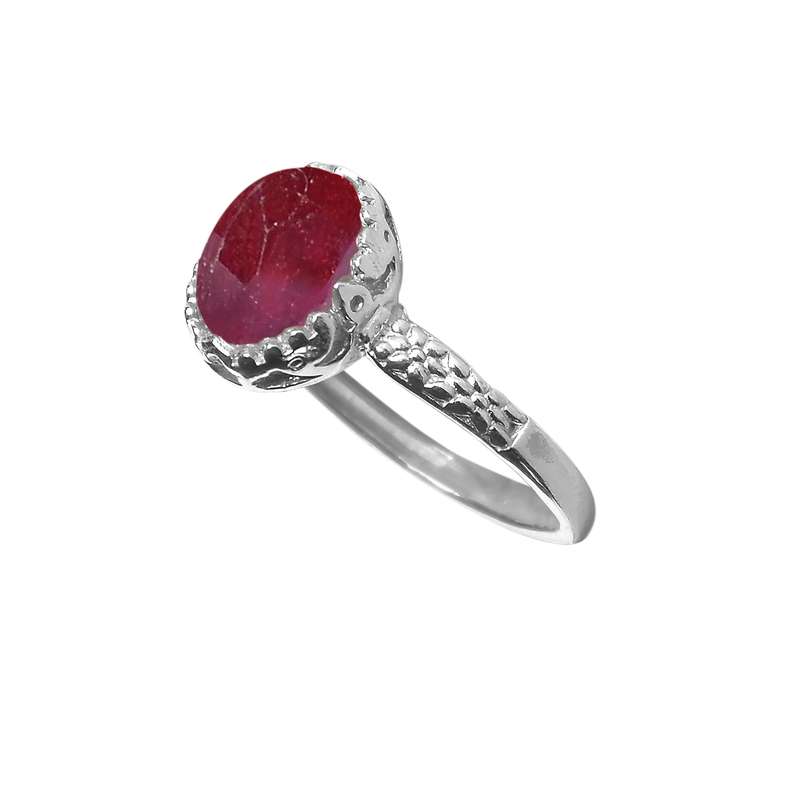 انگشتر نقره زنانه نقره جات لطفی مدل یاقوت کد ANZS05E01