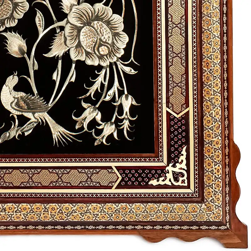 تابلو قلمزنی طرح گل و مرغ کد 5060