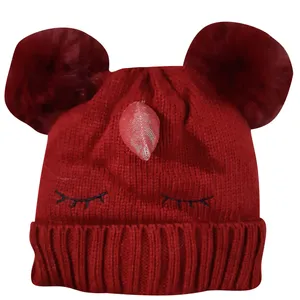  کلاه بافتنی بچگانه مدل تک شاخ کد 124