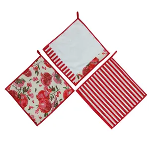 دستمال آشپزخانه مدل انار کد 03 بسته 3 عددی
