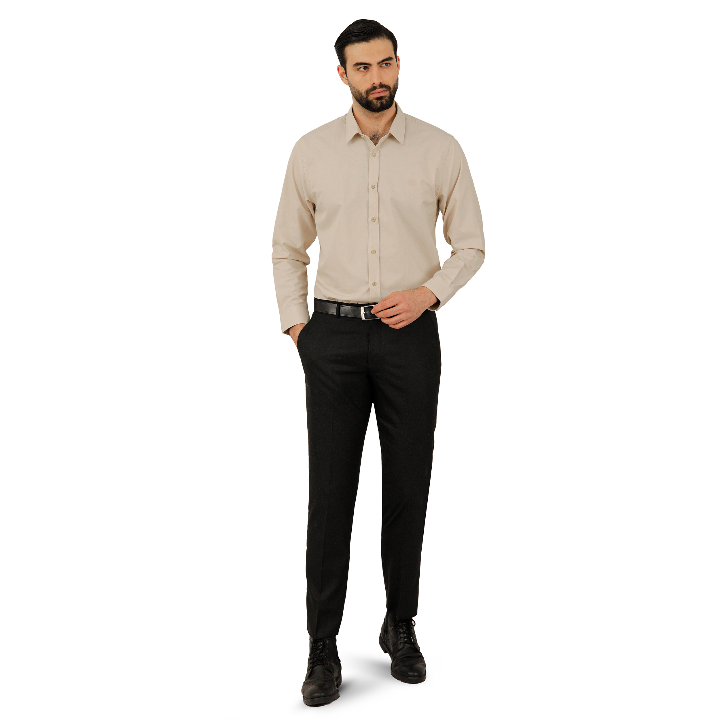 پیراهن آستین بلند مردانه پاتن جامه مدل 102721020242122 رنگ کرم -  - 2