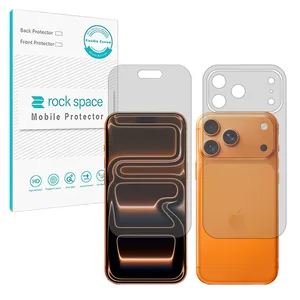 Rock space Resistant model transparent screen protector suitable for Apple iPhone 17 Pro Mobile phone along with the back protector