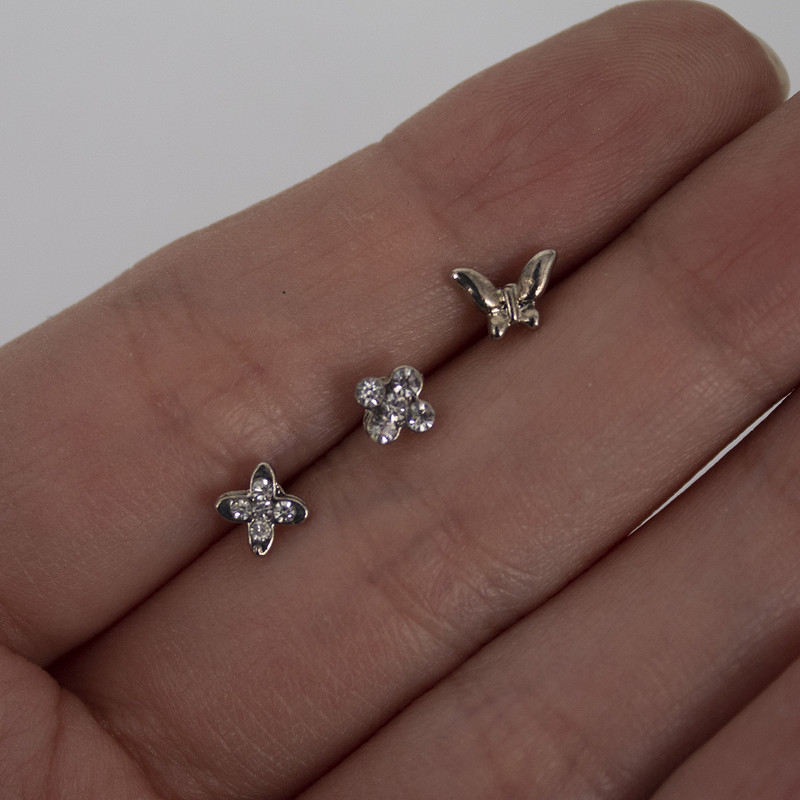 گوشواره زنانه مدل آریا طرح میخی کد 10 مجموعه 3 عددی