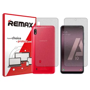 Remix matte screenprotector HyMTT model suitable for Samsung Galaxy A10 mobile phones along with the back of the phone