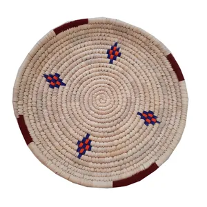 سینی حصیری مدل گلدار کد03