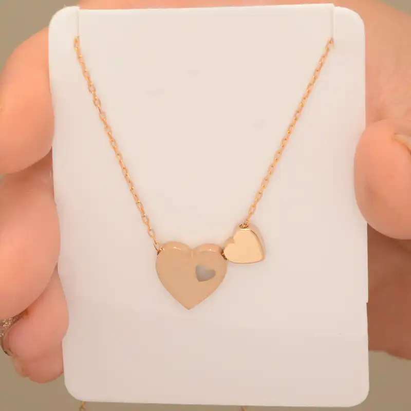 گردنبند طلا 18 عیار زنانه طلای مستجابی مدل قلب کد 41