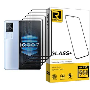 Randika Glass MIX004 Screen Protector For  iQOO 7 Pack Of 4